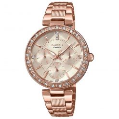 Đồng hồ Casio Nữ SHE-3068PG-4AUDF Dây Thép Không Gỉ 32mm