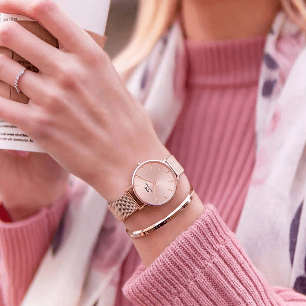 Đồng hồ Daniel Wellington Nữ DW00100368 Dây Mesh 28mm - Ảnh 4