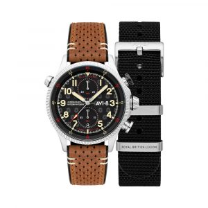 Đồng hồ AVI-8 Nam AV-4080-RBL01 Dây Da 44mm