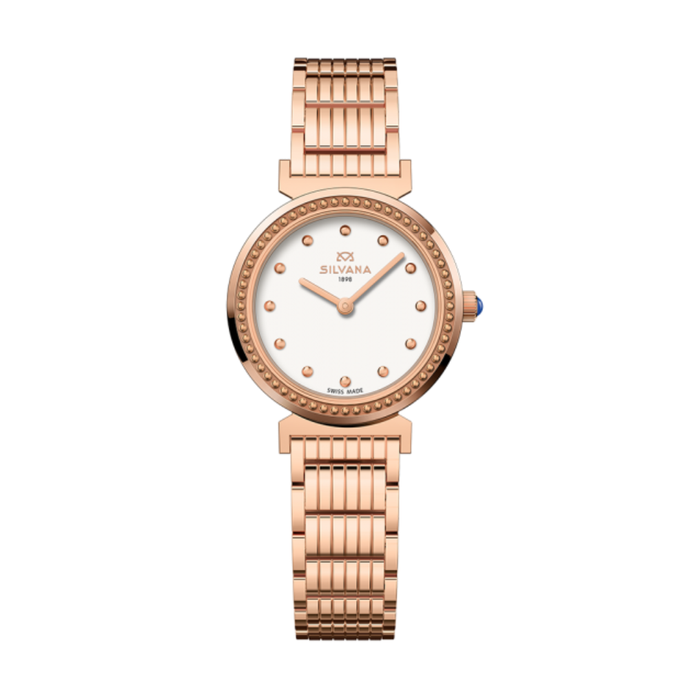 Đồng hồ Silvana Nữ SR30QRP74R Dây Thép Không Gỉ Mạ Vàng 30mm