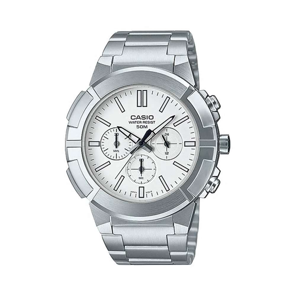 Đồng hồ Casio Nam MTP-E500D-7AVDF Dây Thép Không Gỉ 51.5mm