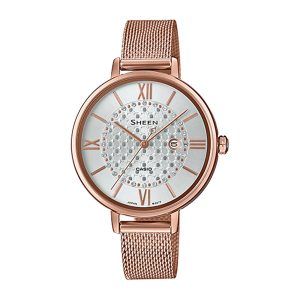 Đồng hồ Casio Nữ SHE-4059PGM-7AUDF Dây Mesh 41x34mm