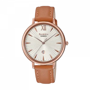 Đồng hồ Casio Nữ SHE-4534PGL-7AUDF Dây Da 39.6mm