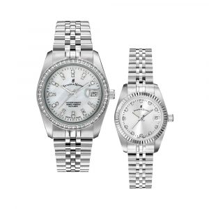 Đồng hồ Jacques du Manoir Cặp NRO.01 NRO.02 Dây Thép Không Gỉ 36x26mm