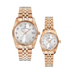 Đồng hồ Jacques du Manoir Cặp NRO.15 NRO.16 Dây Thép Không Gỉ 36x26mm