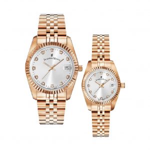 Đồng hồ Jacques du Manoir Cặp NRO.15 NRO.16 Dây Thép Không Gỉ 36x26mm