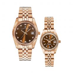 Đồng hồ Jacques du Manoir Cặp NRO.17 NRO.18 Dây Thép Không Gỉ 36x26mm