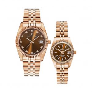 Đồng hồ Jacques du Manoir Cặp NRO.17 NRO.18 Dây Thép Không Gỉ 36x26mm