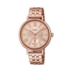Đồng hồ Casio Nữ SHE-3066PG-4AUDF Dây Thép Không Gỉ 34mm