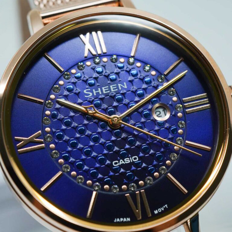 Đồng hồ Casio Nữ SHE-4059PGM-2AUDF Dây Mesh 34mm - Ảnh 2