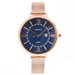 Đồng hồ Casio Nữ SHE-4059PGM-2AUDF Dây Mesh 34mm