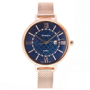 Đồng hồ Casio Nữ SHE-4059PGM-2AUDF Dây Mesh 34mm